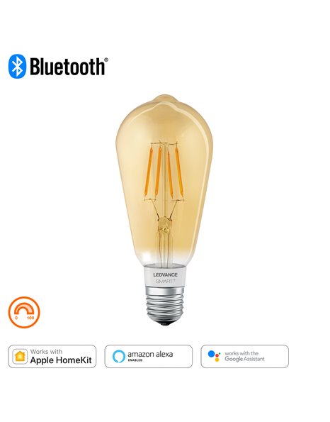 Λάμπα LED Αχλαδωτή 6,5W 600lm E27 230V 2500K Θερμό Λευκό Dimmable Filament Bluetooth