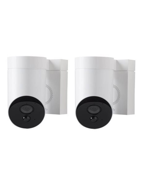 Κάμερα CCTV WiFi επίτοιχη Full HD Λευκό IP54 2τεμ. & Σειρήνα 110dB