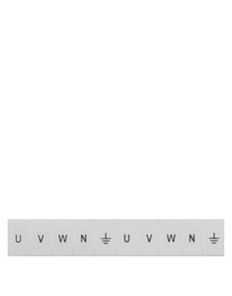 Σήμανση κλέμμας Γράμματα U/V/W/N 6,2mm (Συσκ.100τεμ.)
