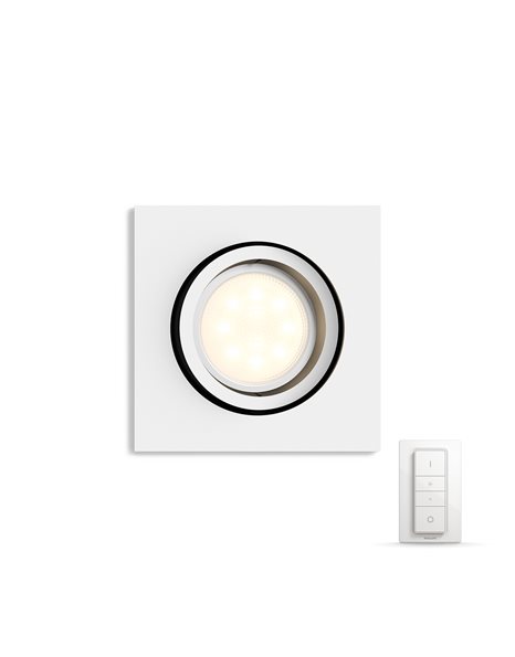 HUE ΚΙΤ Φωτιστικό χωνευτό Spot LED 1X5,5W GU10 230V IP20 Λευκό