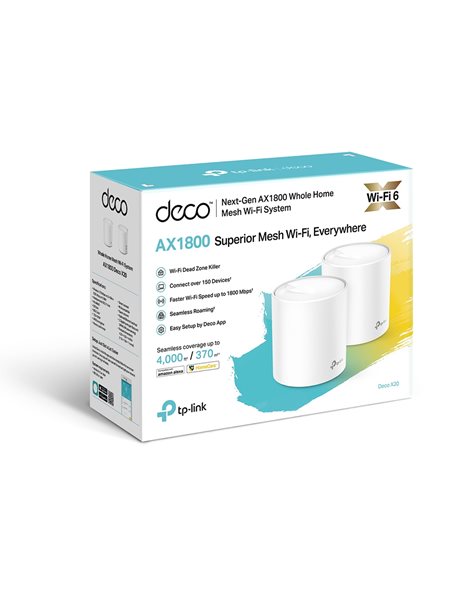 Whole Home Mesh WiFi 6 1800MBps Dual Band Deco Χ20 2τεμ. Version 4.0