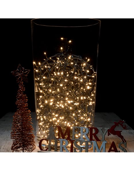 Χριστουγεννιάτικα φωτάκια εσωτερικού & εξωτερικού χώρου 300 LED 31V με πρόγραμμα 15m Θερμό λευκό