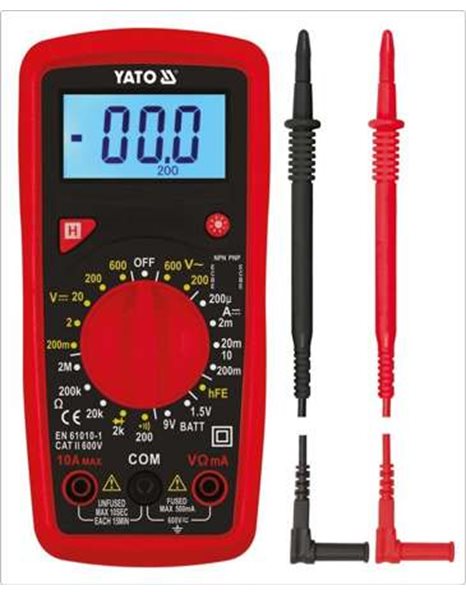 Πολύμετρο Ψηφιακό 0-600VAC 0-600VDC CAT II 10A